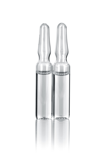 Ampoules. Transparent capsules with liquid on white background - Photo, Image