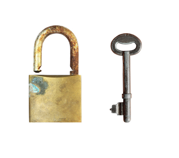 Vecchia serratura con vecchia chiave
 - Foto, immagini