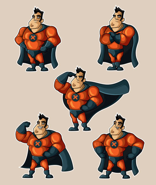Superhero in a suit with a cape - Vettoriali, immagini