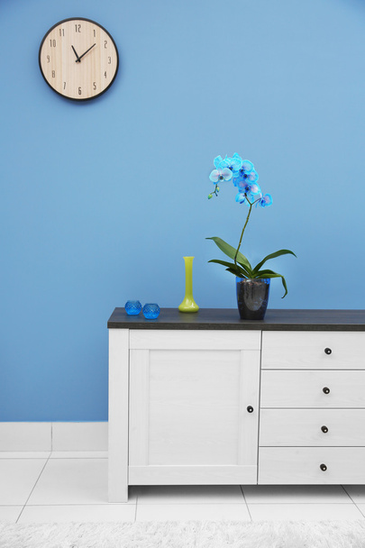 blue orchid flowers in interior - Photo, Image