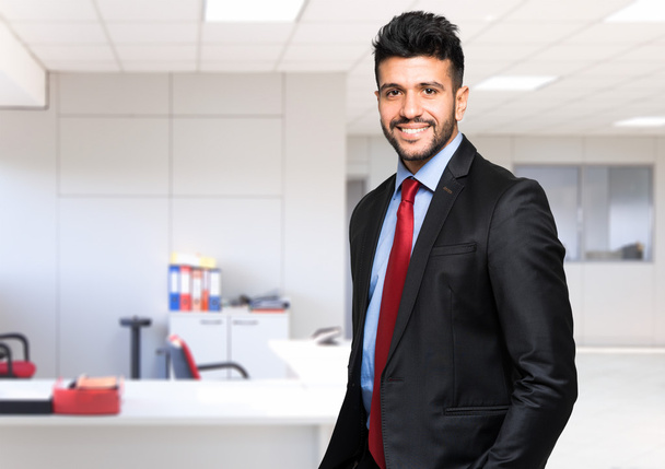 businessman smiling in office - Zdjęcie, obraz