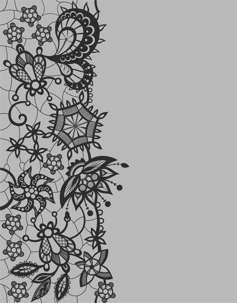 Abstract lace with elements of flowers and leaves - Vector, Image
