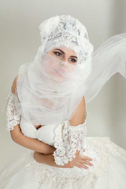 Girl is in wedding dress - Foto, Imagem