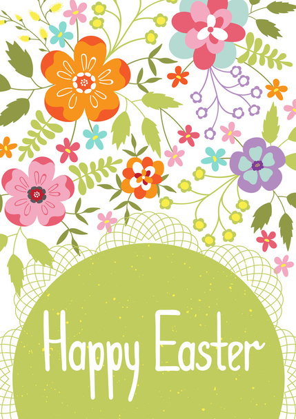 Easter card template - Vector, Image