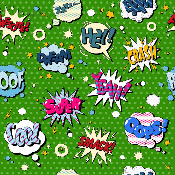 Quadrinhos bolhas padrão sem costura em estilo Pop Art
 - Vetor, Imagem