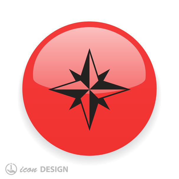 Pictograph of compass flat design icon - Вектор, зображення
