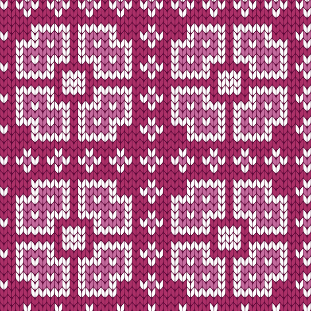 Gebreid naadloos patroon geometrische bloemen - Vector, afbeelding