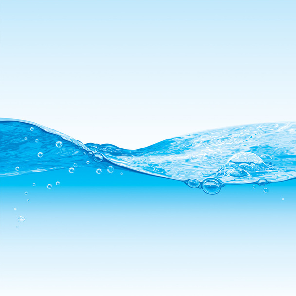 Water Wave Background With Bubbles - Vector, Image