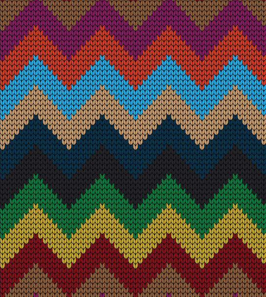 Knitted varicolored seamless pattern - Vector, Image