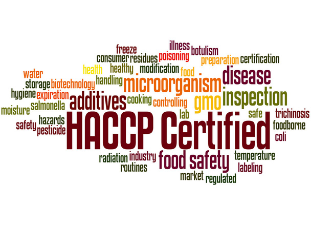 Сертификацию HACCP, слово облако концепция 3 - Фото, изображение