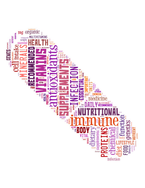 Vitamins Pill, word cloud concept 6 - Photo, Image
