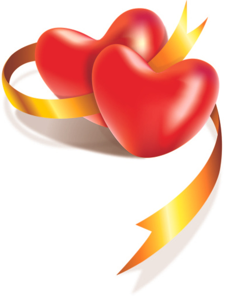 Heart and ribbon - Vector, Image