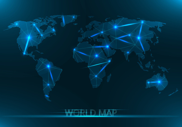 Abstract creative concept vector map of the world for Web and Mobile Applications isolated on background. Vector illustration, creative template design, Business software and social media, origami. - Vektor, obrázek