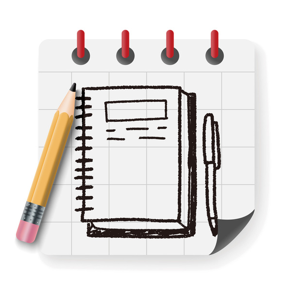 doodle notebook vector illustratie - Vector, afbeelding