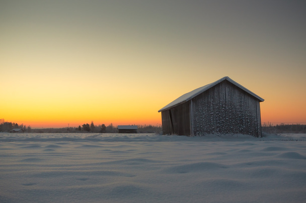Barn Against The Sunrise - Photo, Image