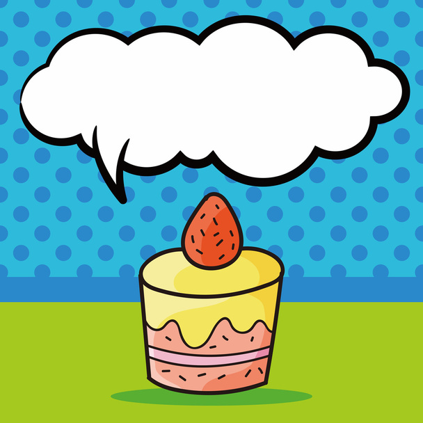 cake doodle, speech bubble vector illustration - Вектор,изображение