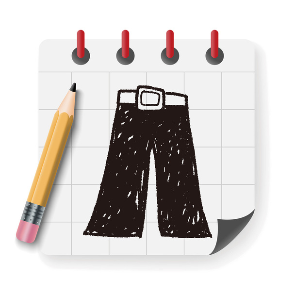 jeans doodle vetor ilustração
 - Vetor, Imagem