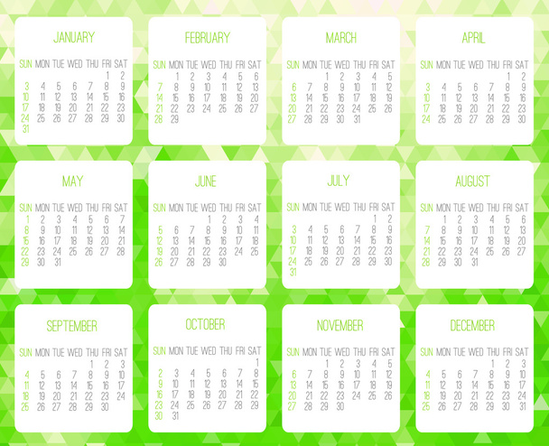Year 2016 monthly calendar - Vector, Image