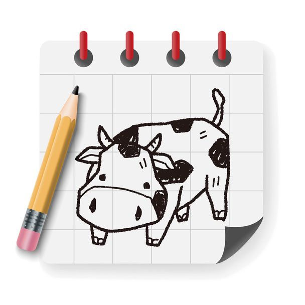 牛の落書きベクトル イラスト - ベクター画像