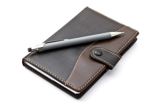 Black notebook and Mechanical pencil - Zdjęcie, obraz