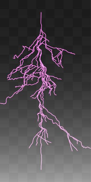 Vector lightnings thunderbolt on transparent - Vector, Image