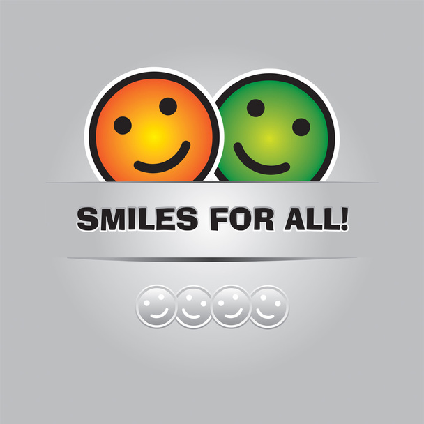 Χαμόγελα για όλους. Αστεία ευχετήρια κάρτα σε διανυσματική μορφή - Διάνυσμα, εικόνα