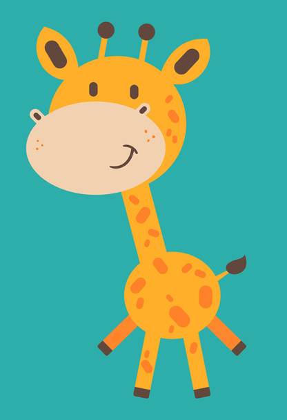 Cute Baby Giraffe - Vetor, Imagem