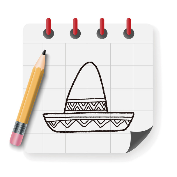 мексиканський капелюх каракулі Векторні ілюстрації
 - Вектор, зображення