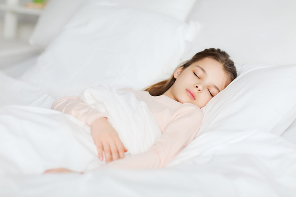 girl sleeping in bed at home - Foto, Imagen