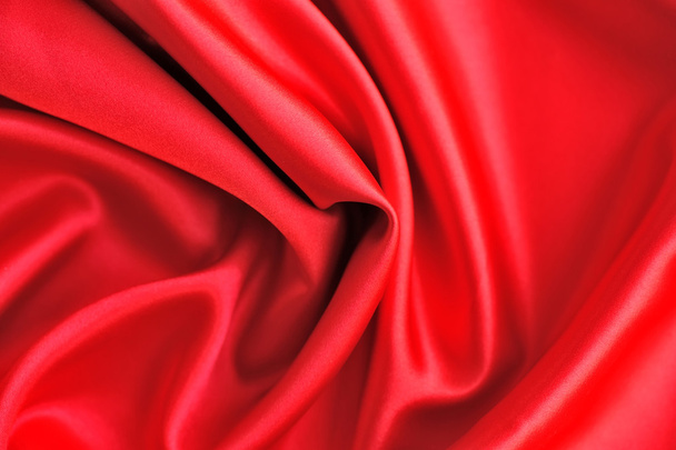Red satin or silk fabric as background - Photo, image