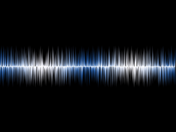 Μπλε Soundwave ασημί με μαύρο φόντο - Φωτογραφία, εικόνα