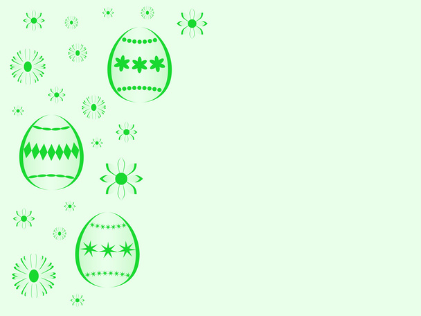 húsvéti kártya tojással és virággal - Vektor, kép