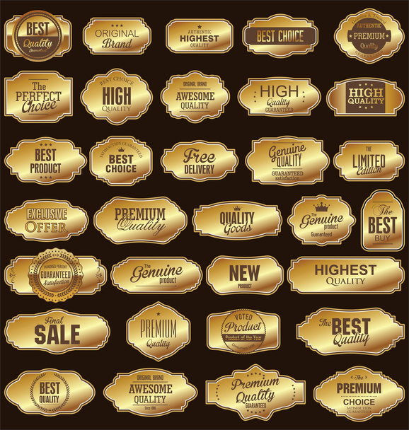 Metal plates premium quality golden collection - Вектор,изображение