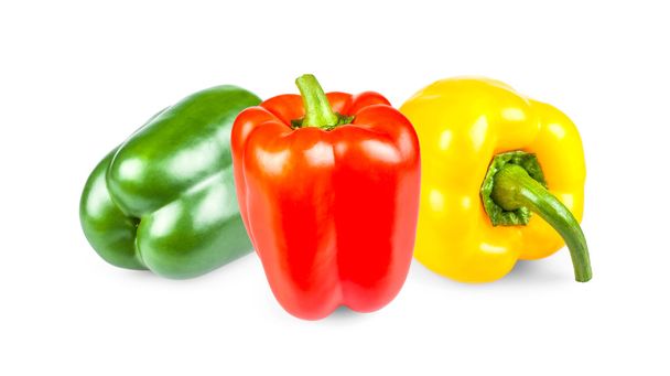 Green, red and yellow peppers - Fotoğraf, Görsel