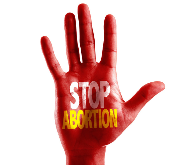 Stop aborto scritto a portata di mano
 - Foto, immagini