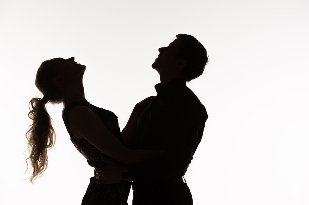 The silhouette of romantic couple - Photo, Image