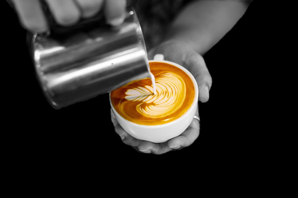 coffee latte art in coffee shop - Fotografie, Obrázek