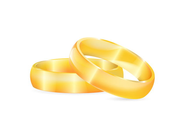 Gold wedding rings - Vector, Image