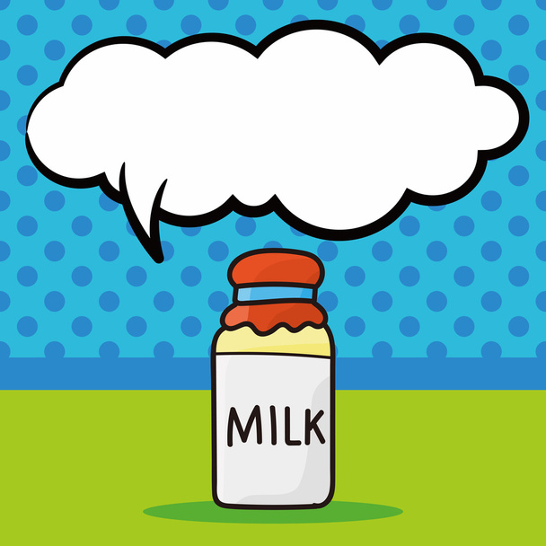 milk doodle, speech bubble vector illustration - Διάνυσμα, εικόνα