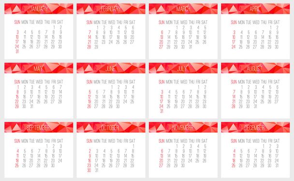 Year 2016 monthly calendar - Vector, imagen