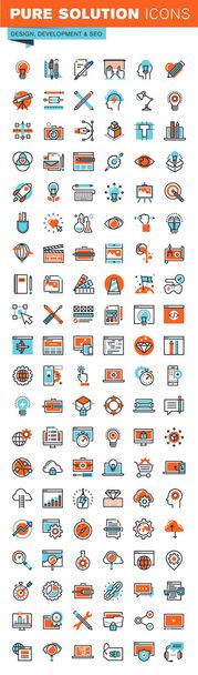 Thin line web icons for graphic design, website and app design and development, seo, art and creative process, for websites and mobile websites and apps. - Vector, Image