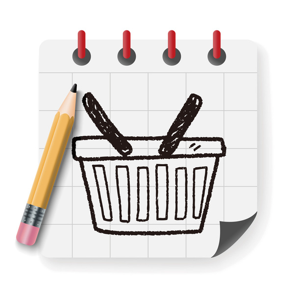 doodle shopping basket ilustração vetorial
 - Vetor, Imagem