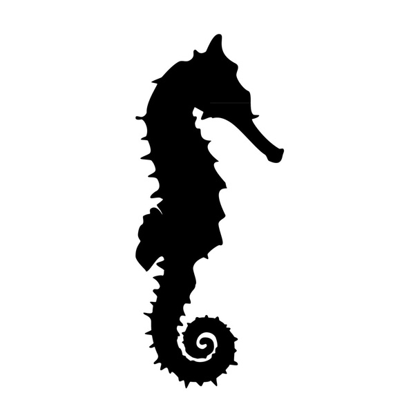 Black seahorse vector - Vetor, Imagem
