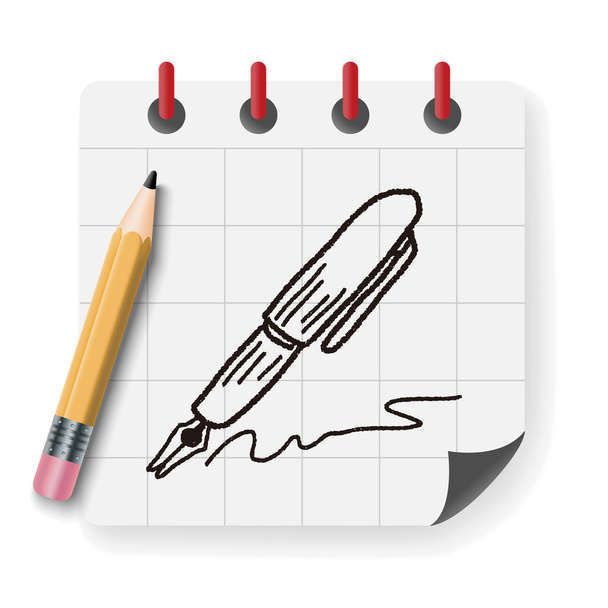 doodle pen vector illustratie - Vector, afbeelding