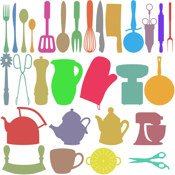 Colour Kitchen Objects - Photo, Image