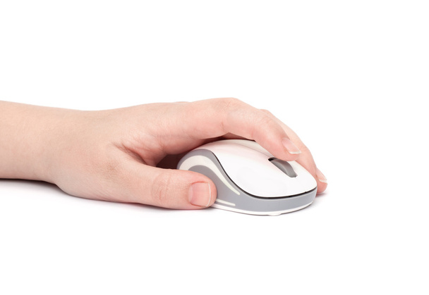 Χέρι, κάντε κλικ στο σύγχρονο υπολογιστή ποντίκι απομονωθεί  - Φωτογραφία, εικόνα