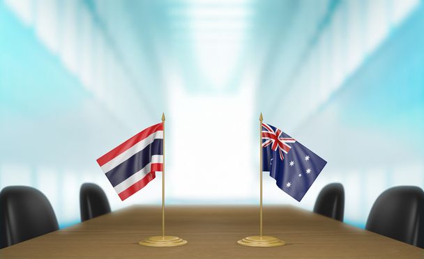 Thailand and Australia relations and trade deal talks 3D rendering - Photo, Image