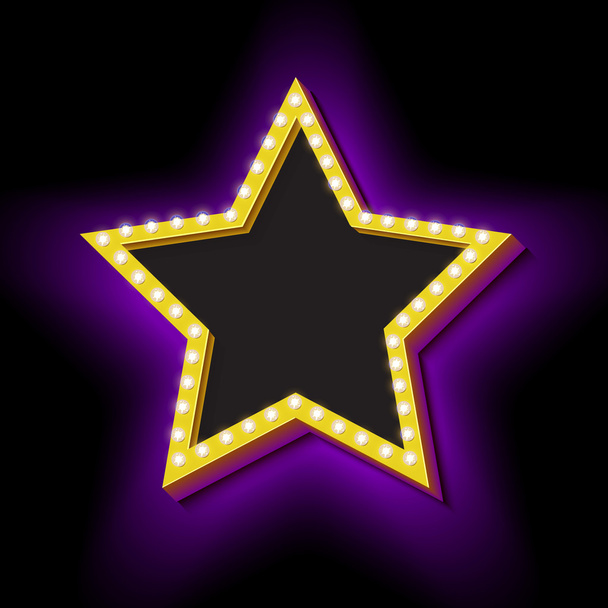 Vintage étoile rétro avec des lumières
 - Vecteur, image