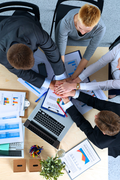 Business team with hands together - teamwork concepts - Фото, зображення