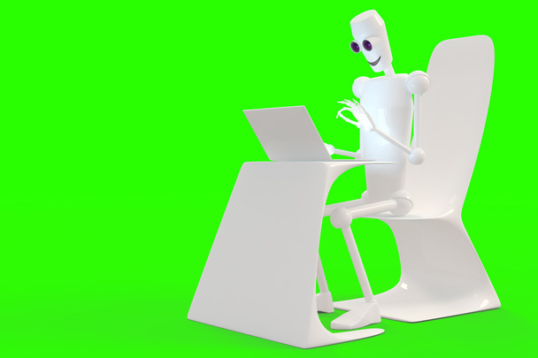 robot, psaní na počítači - Fotografie, Obrázek